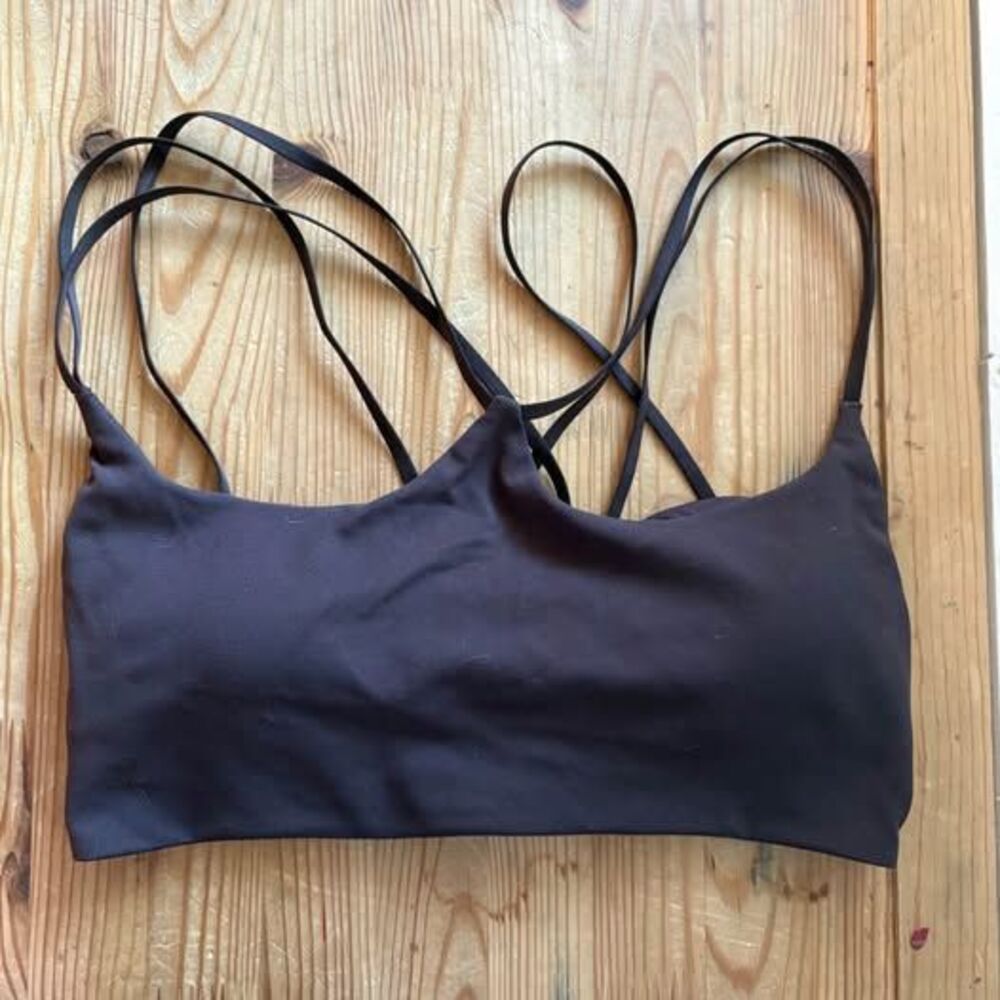 Lululemon Sports Bra Deep Brown Strappy Yoga Pilates Gym Athletic Athleisure 6